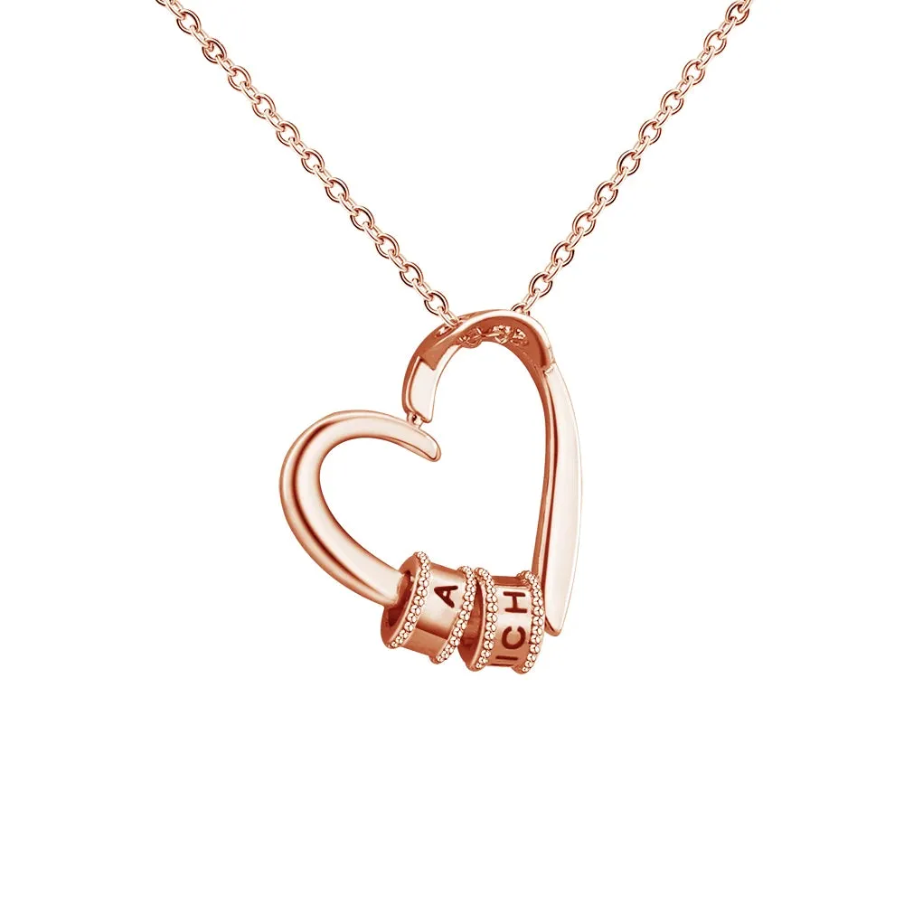 Personalized Heart Beaded Name Necklace