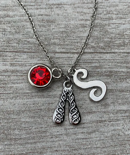 Personalized Irish Dance Necklace with Birthstone & Letter Charms