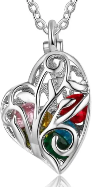 Personalized Locket Necklace for Women – Custom Birthstone Necklace with 1-10 Stones, Perfect for Mother, Daughter, BFF – Ideal Gifts for Christmas, Mother’s Day, Friendship, and Valentine’s Day