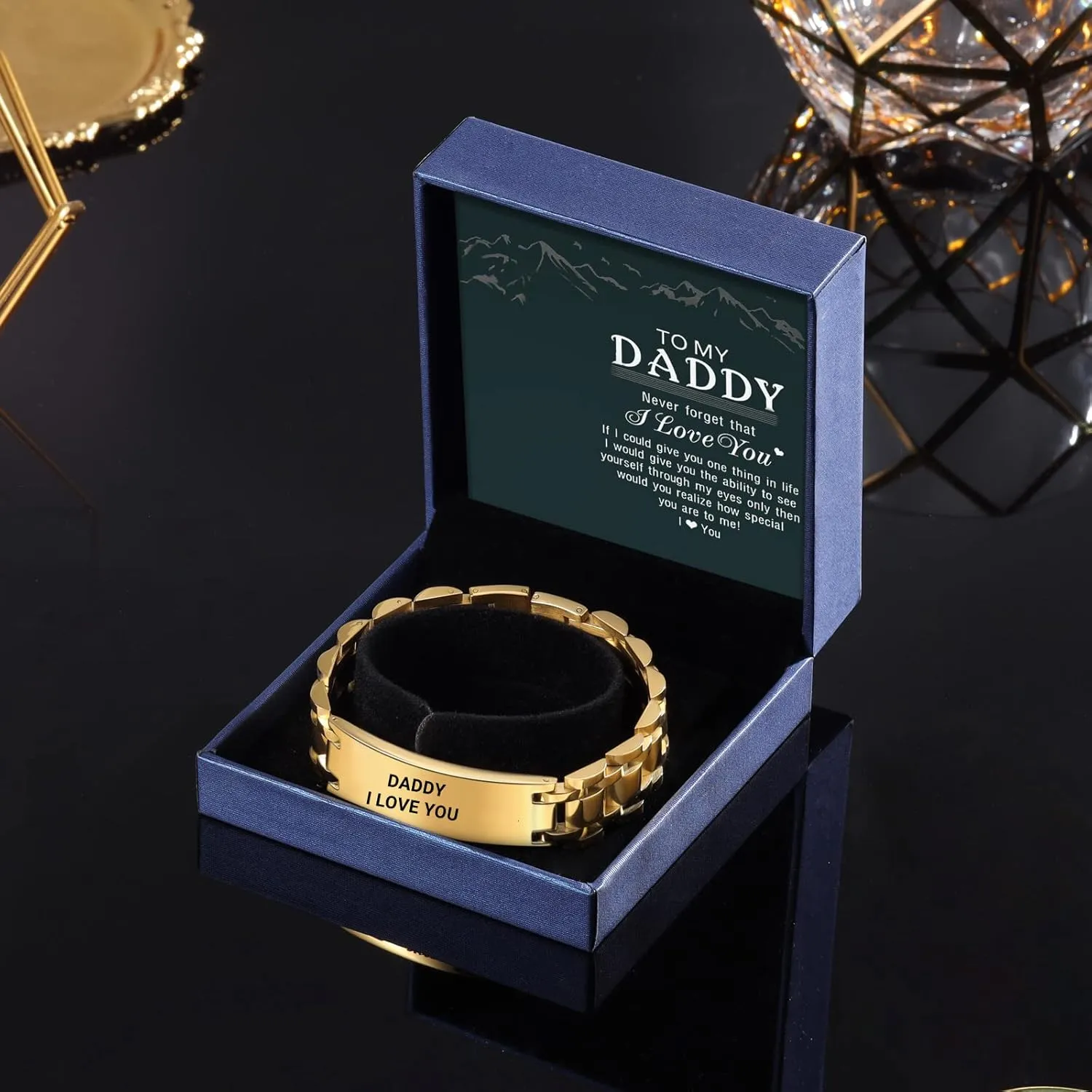 Personalized Mens Stainless Steel Bracelet Custom ID Tag Bracelets for Men Bracelets Wristband Bangle Jewelry for Boyfriend Dad