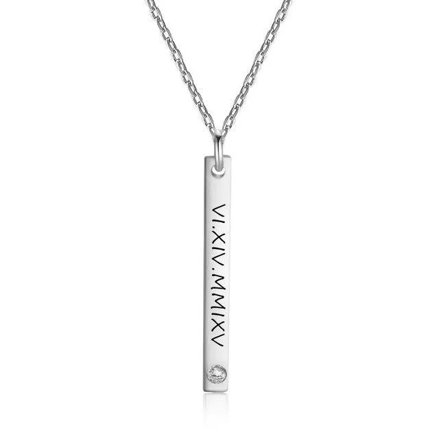 Personalized Name & Birthstone Necklace for Women, Custom Engraved Pendant