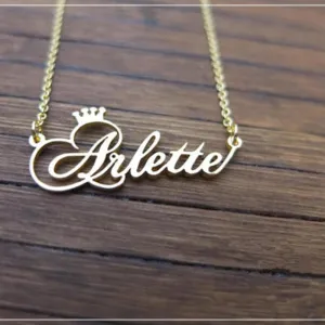 Personalized Name Crown Necklace Handmade