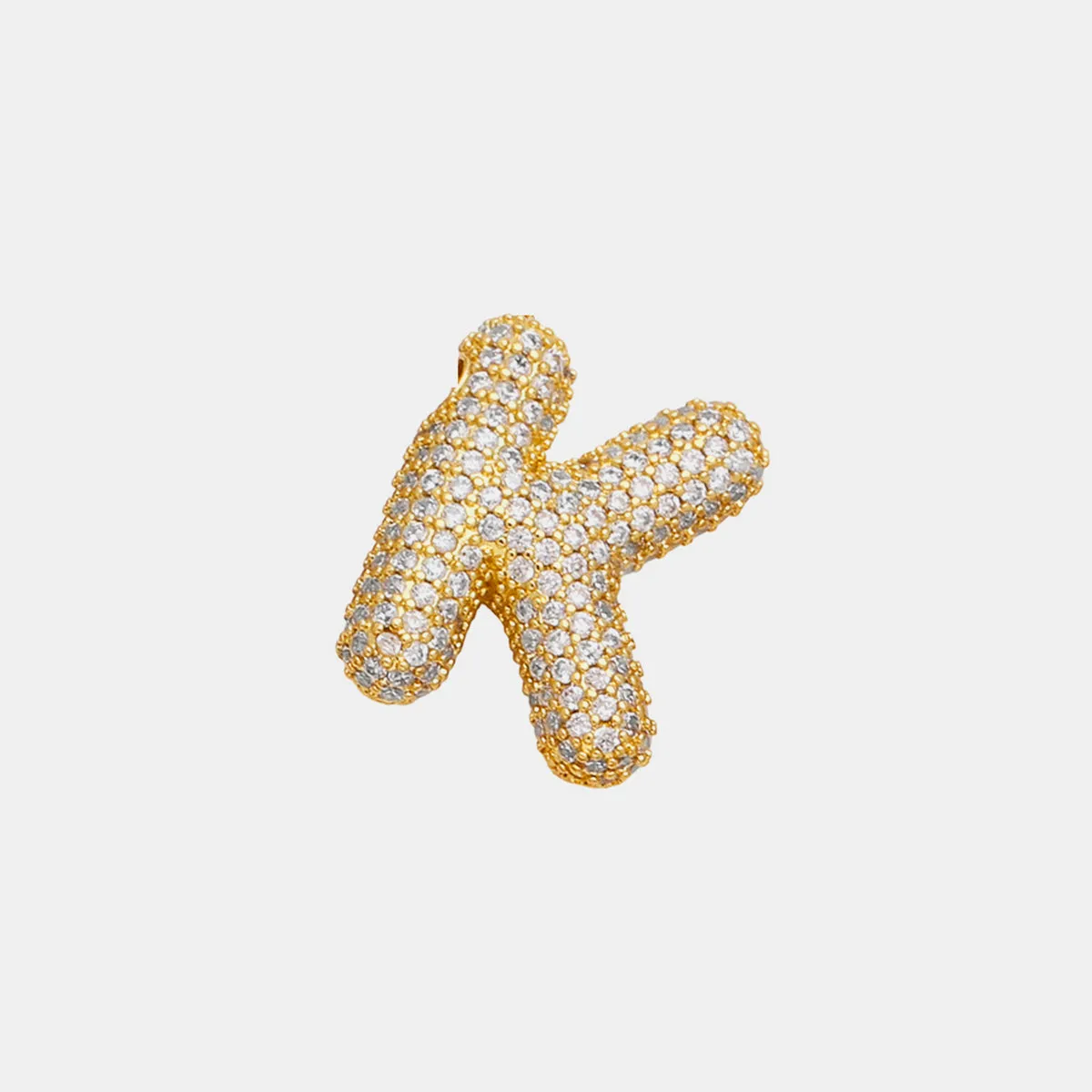 Personalized Sparkle: Inlaid Zircon Bubble Initial Necklace