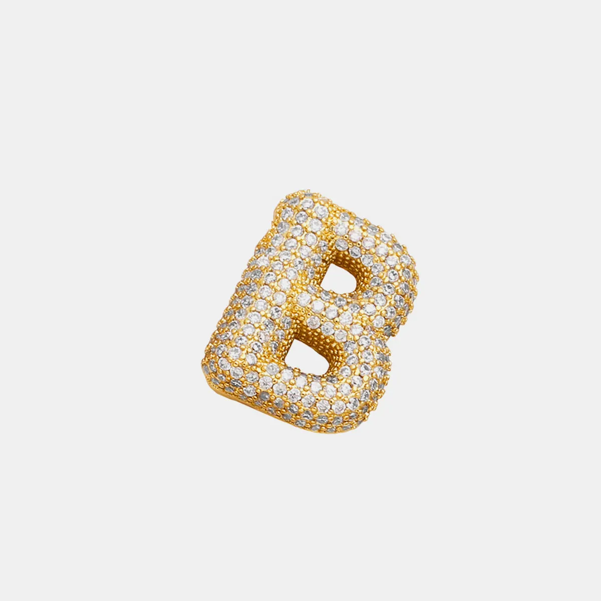 Personalized Sparkle: Inlaid Zircon Bubble Initial Necklace