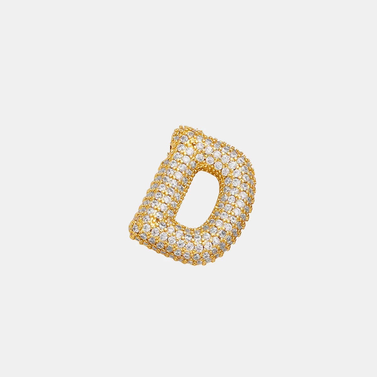 Personalized Sparkle: Inlaid Zircon Bubble Initial Necklace