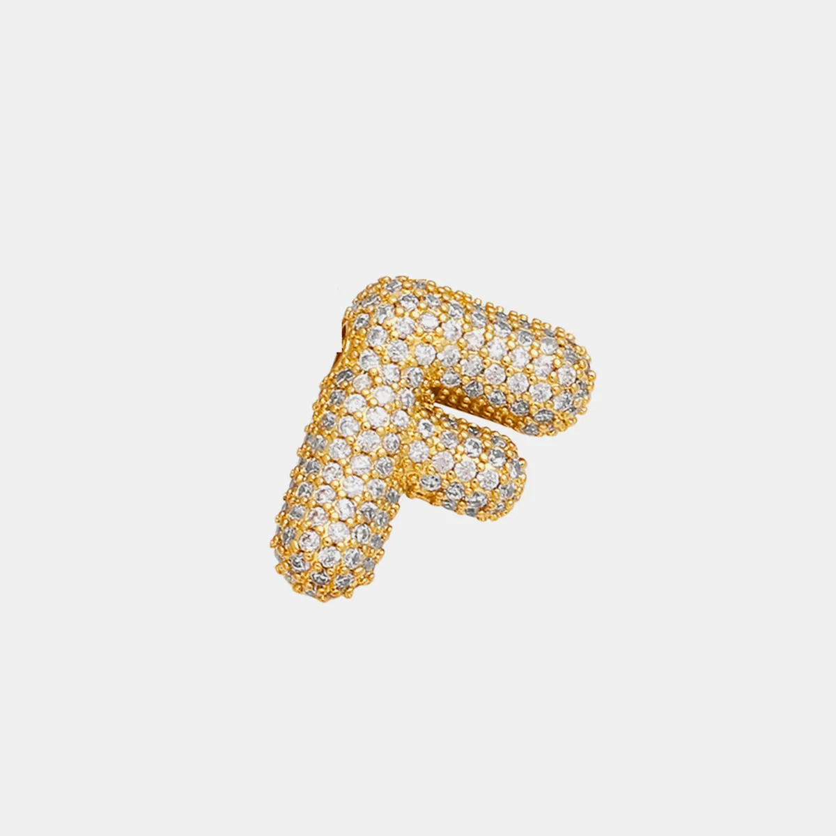 Personalized Sparkle: Inlaid Zircon Bubble Initial Necklace