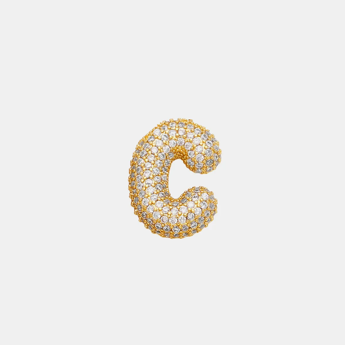 Personalized Sparkle: Inlaid Zircon Bubble Initial Necklace
