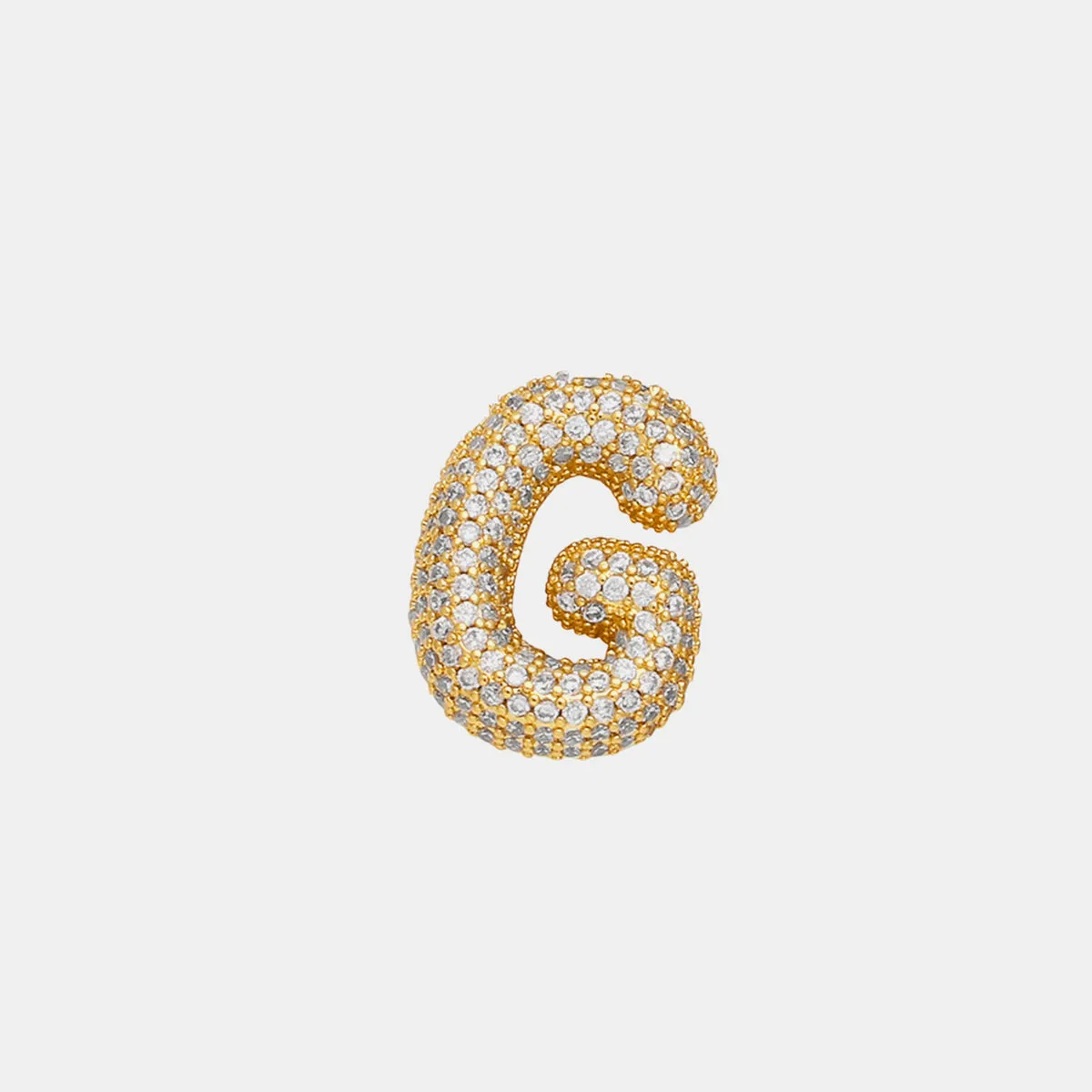 Personalized Sparkle: Inlaid Zircon Bubble Initial Necklace