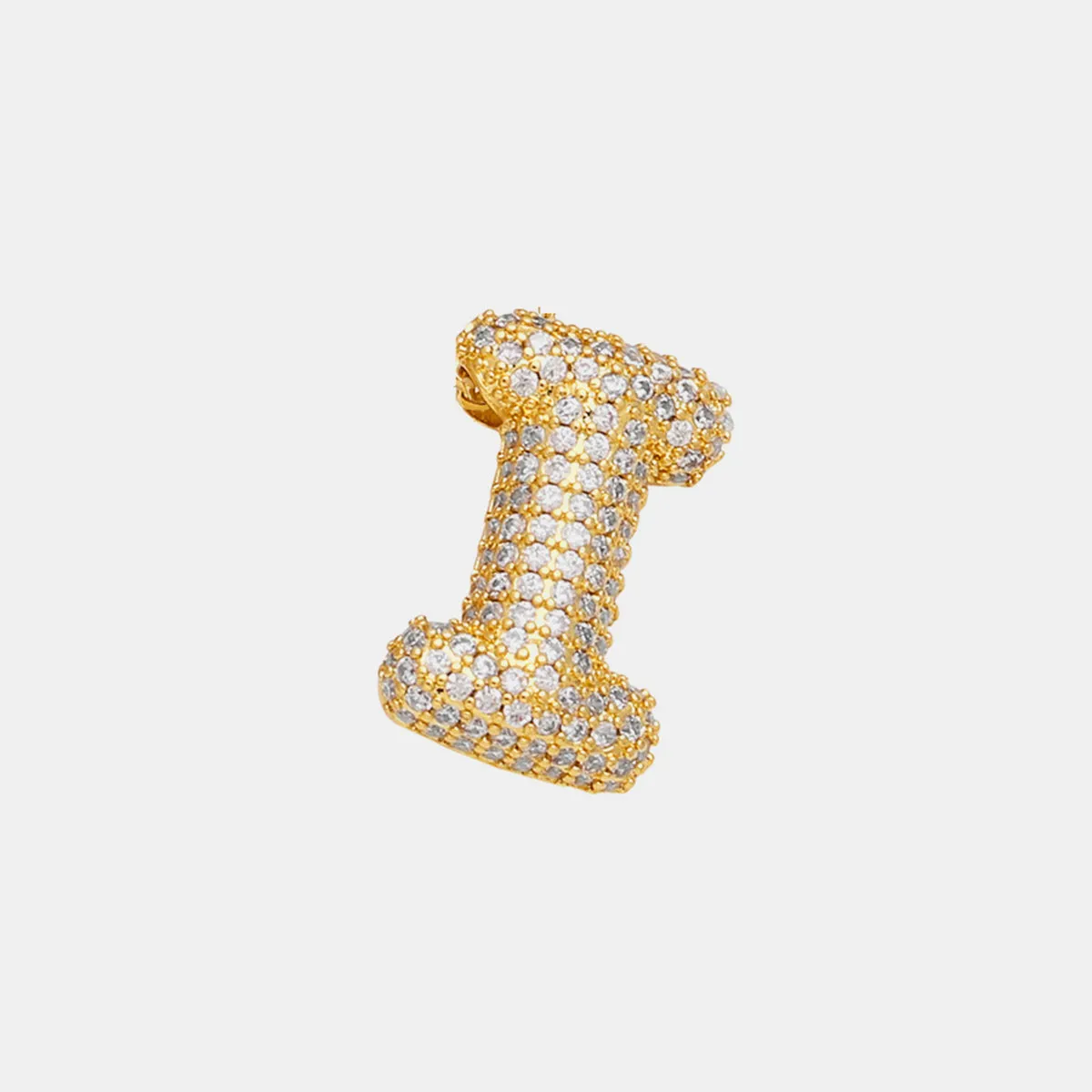 Personalized Sparkle: Inlaid Zircon Bubble Initial Necklace