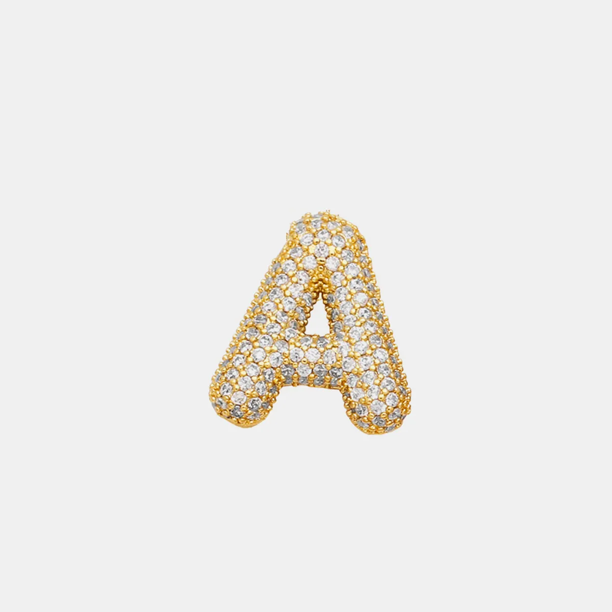 Personalized Sparkle: Inlaid Zircon Bubble Initial Necklace