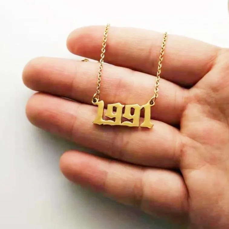 Personalized Year Number Necklaces