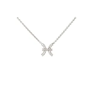 Petit Sign Pisces 18K Whitegold Necklace w. Diamonds
