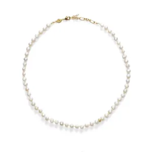 Petit Stellar Pearly Gold Plated Necklace w. Pearls