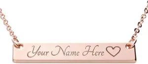 Petite Boutique Personalized Name Big Bar Necklace Engraved Big Bar Necklace for a Meaningful Statement