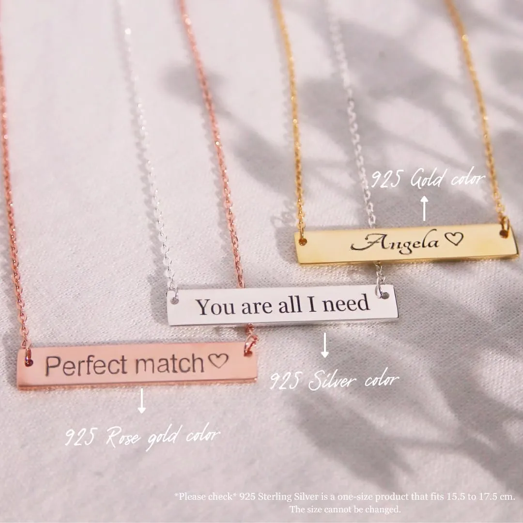 Petite Boutique Personalized Name Big Bar Necklace Engraved Big Bar Necklace for a Meaningful Statement