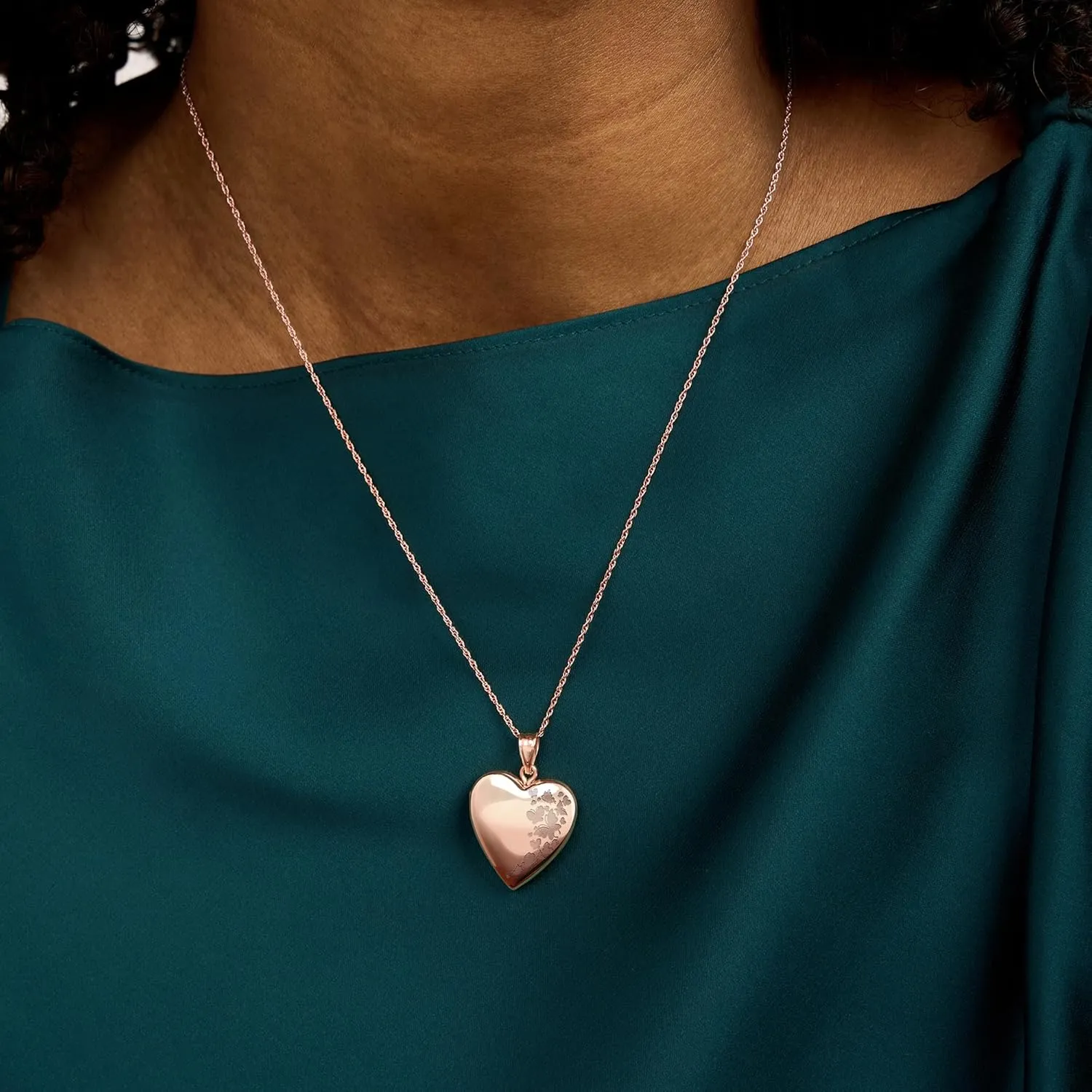 PicturesOnGold.com Personalized Heart Shaped Butterflies Photo Locket Necklace - 3/4 inch x 3/4 inch - Includes 18 inch Chain - Custom Engraved Picture Locket Necklace for Women