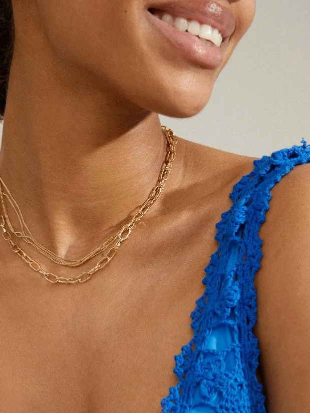 PILGRIM Pause Cable & Curb Chains Necklace