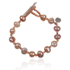 Pink Biwa Pearl Single Strand 'Classic' Bracelet