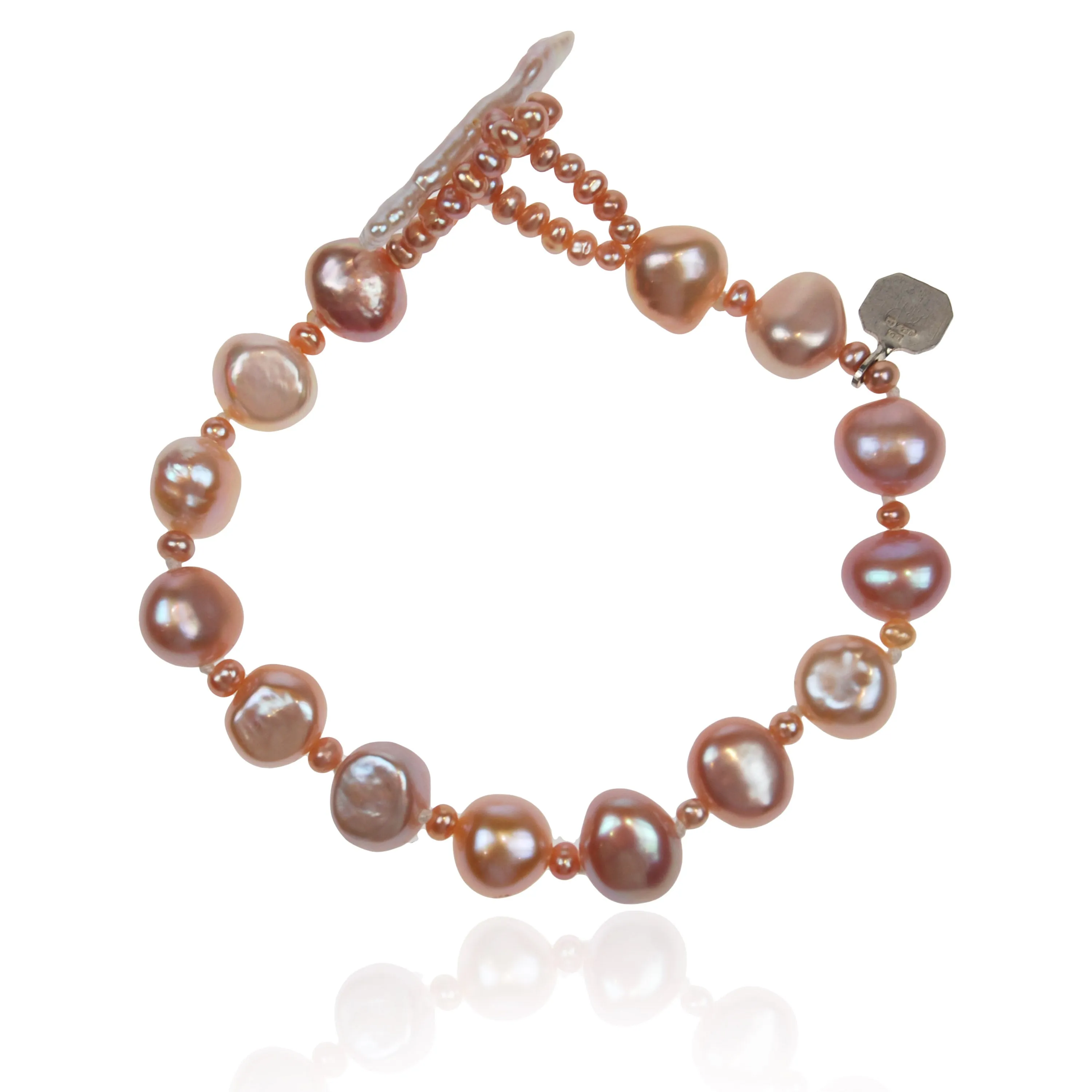 Pink Biwa Pearl Single Strand 'Classic' Bracelet