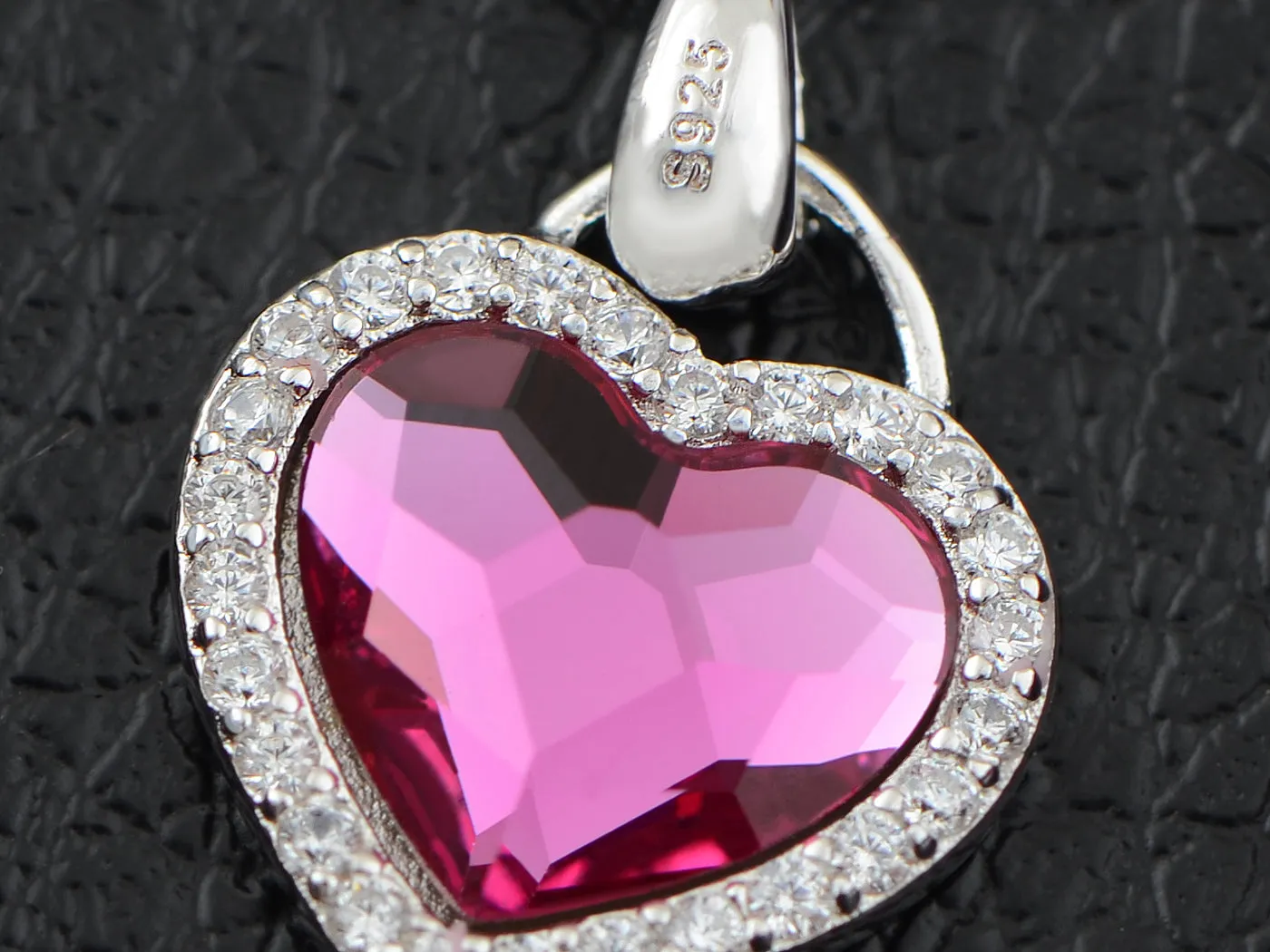 Pink Elements Key To Heart Pendant 925 Silver Chain Necklace Gift