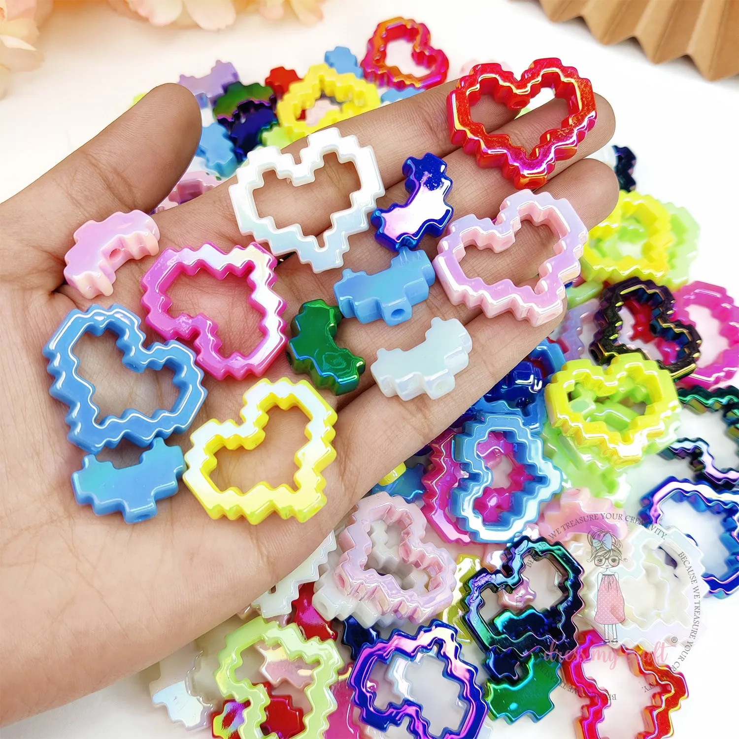 Pixel Valentine Beads - Multicolor