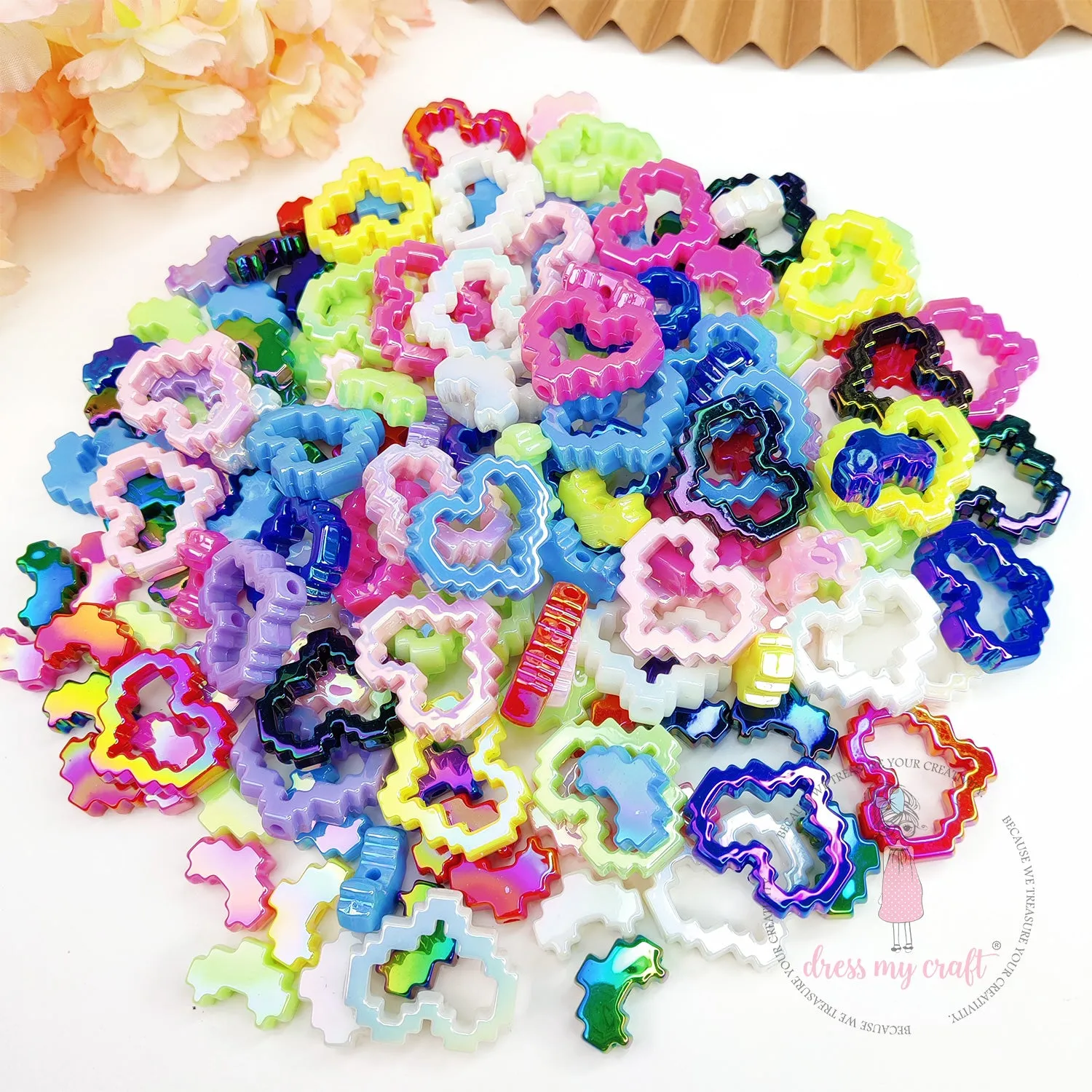 Pixel Valentine Beads - Multicolor