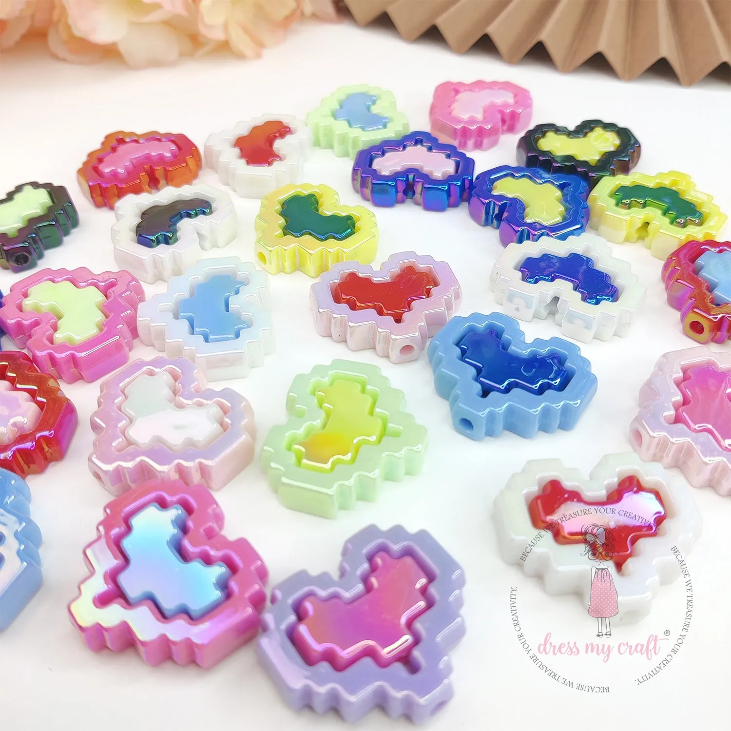 Pixel Valentine Beads - Multicolor