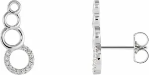 Platinum .06 CTW Natural Diamond Geometric Ear Climbers Dazzling