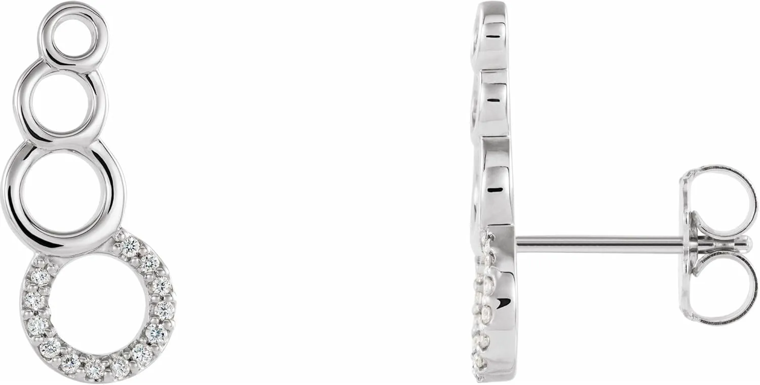Platinum .06 CTW Natural Diamond Geometric Ear Climbers Dazzling