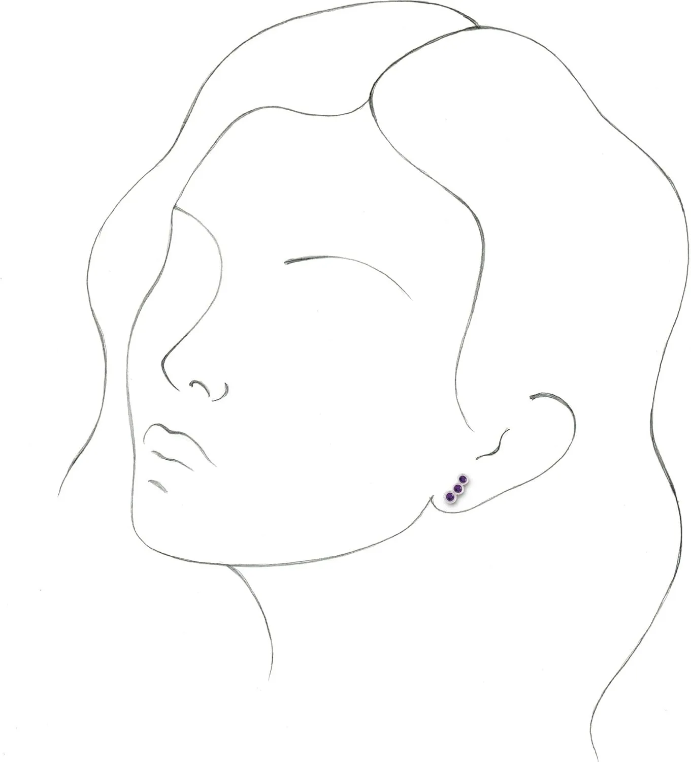 Platinum Natural Amethyst Ear Climbers Heirloom