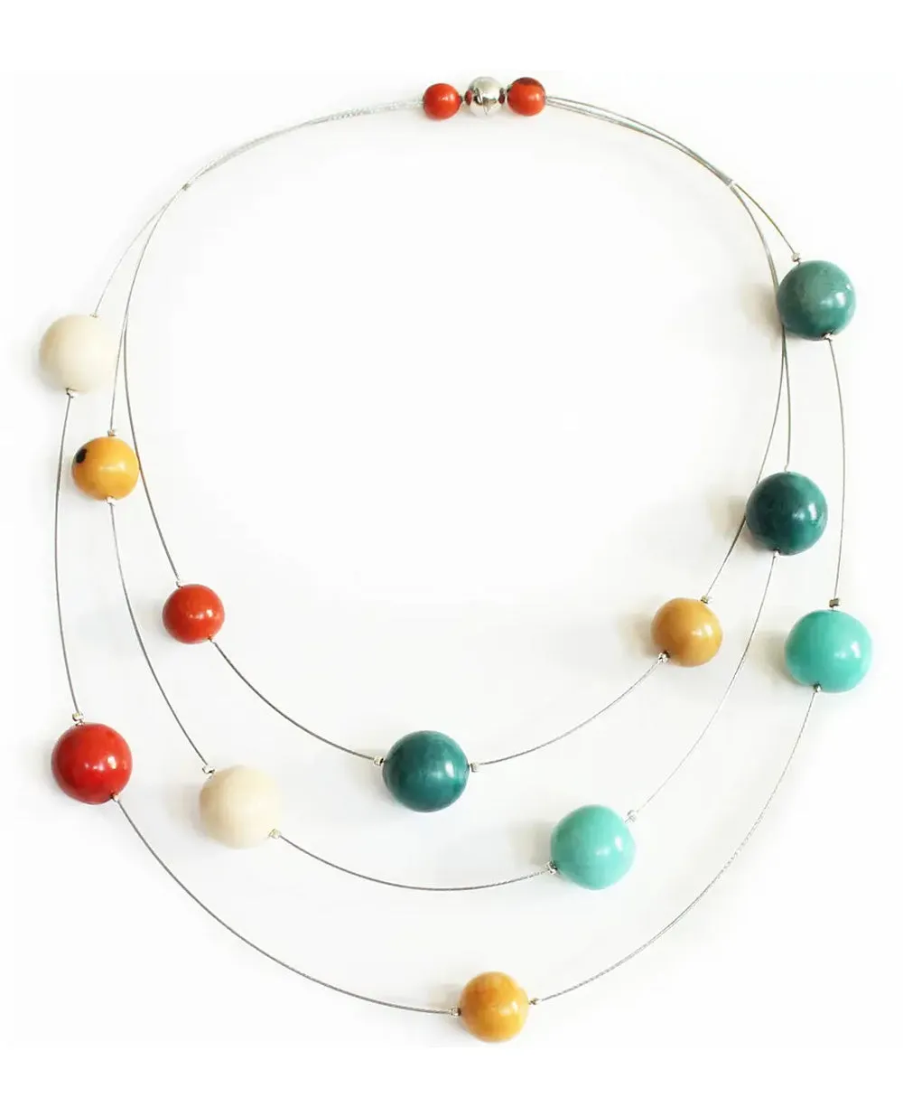 Playful Design Tagua Spheres Necklace, Colombia