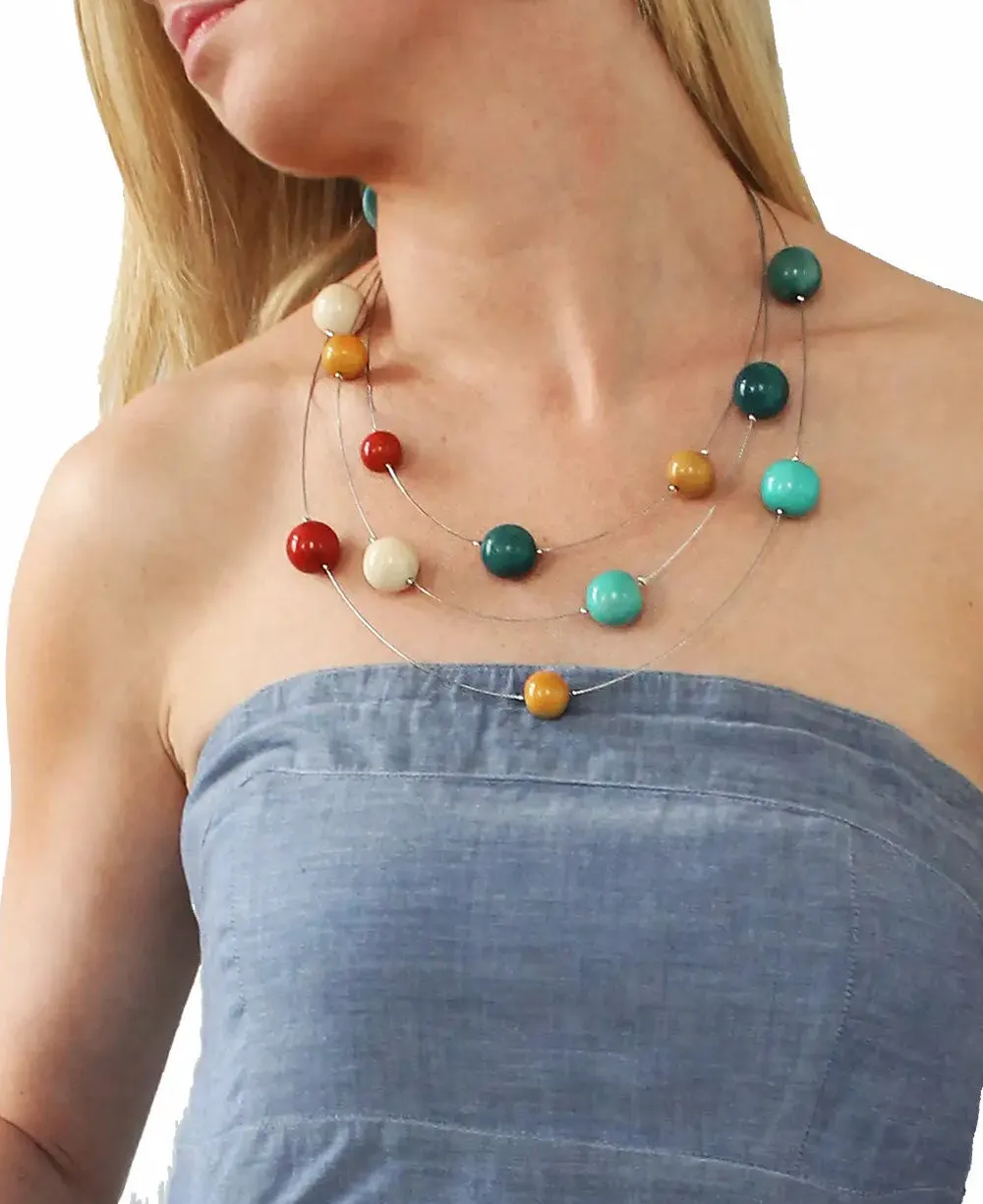 Playful Design Tagua Spheres Necklace, Colombia