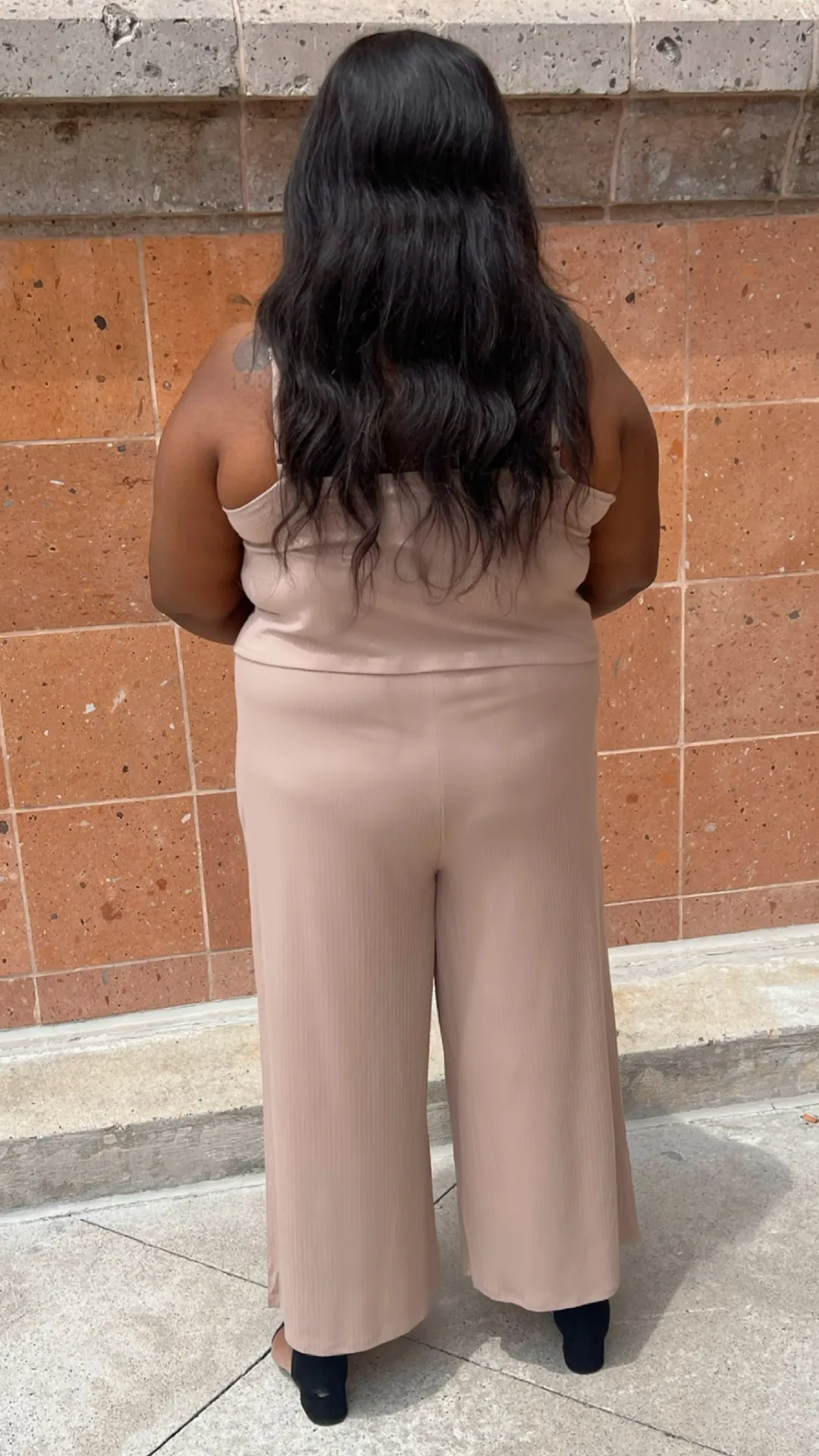 [PLUS] Beige Double Layered Jumpsuit