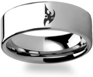 Polished Tungsten Engraved Ring Jewelry