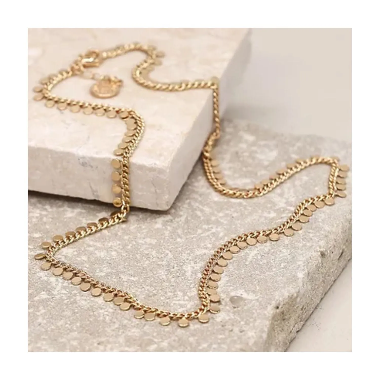 POM Faux Gold Plated Tiny Discs Necklace