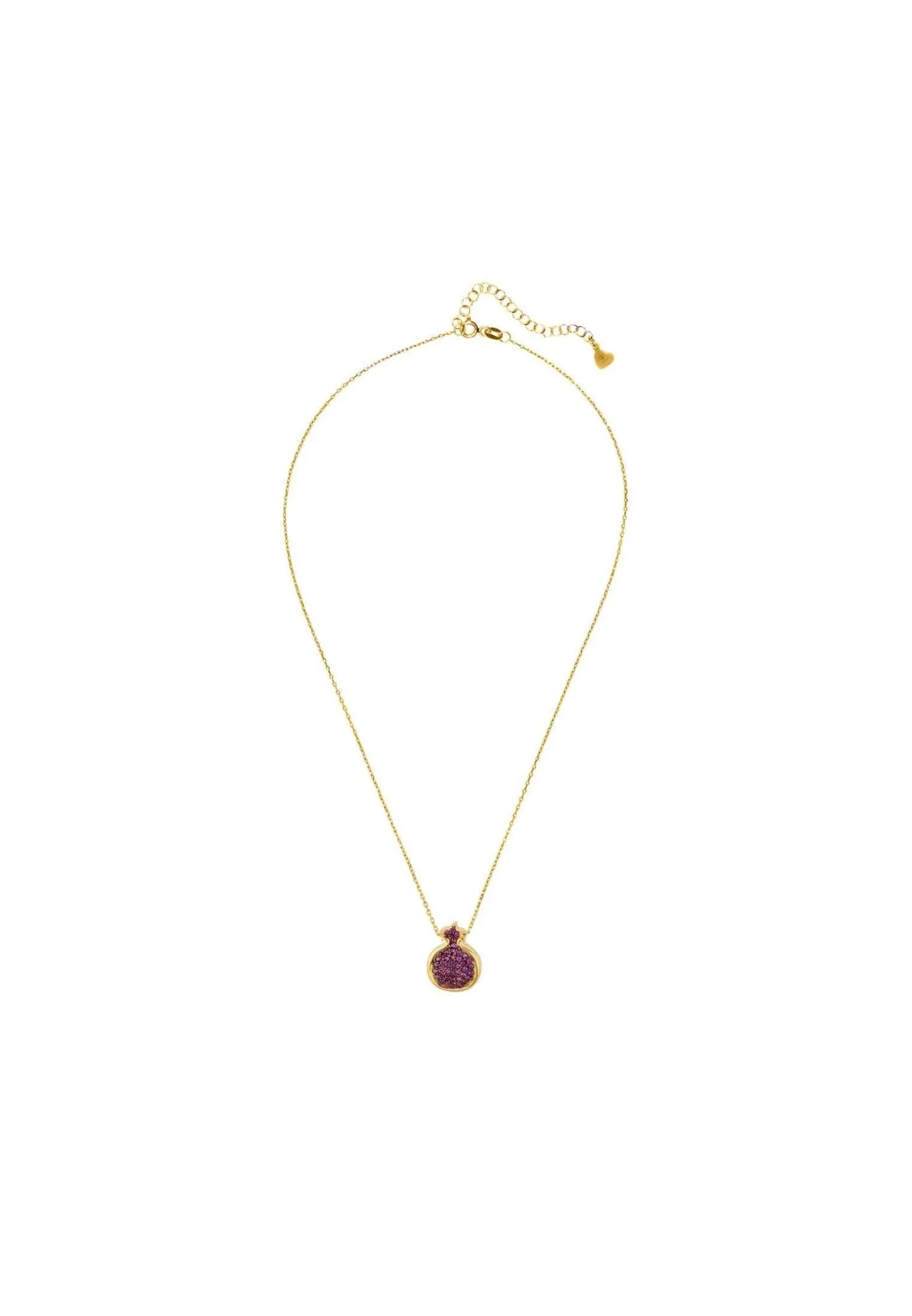 Pomegranate Ruby Pink Pendant Necklace Gold