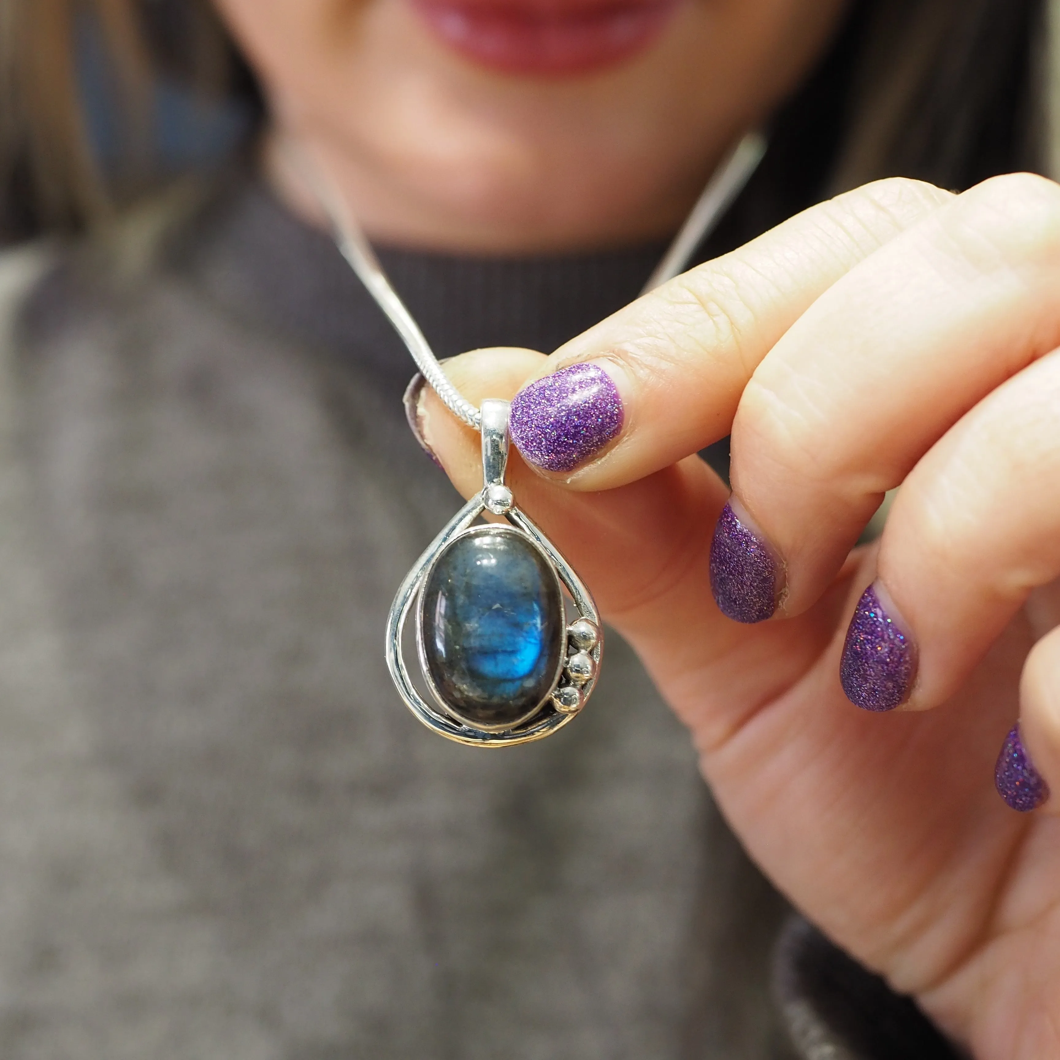 Poppy Pendant Small in various gemstones