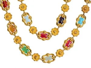 Portrait of Style - Georgian Pinchbeck Colorful Long Chain