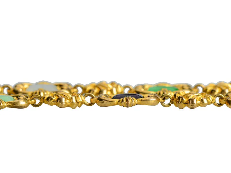 Portrait of Style - Georgian Pinchbeck Colorful Long Chain
