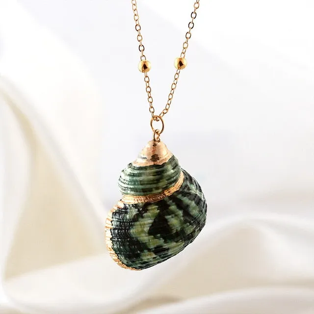 POXAM 2019 Fashion Hot Bohemian Seashell Necklaces for Women Man Summer Beach Natural Conch Shell Pendant Choker Chain jewelry
