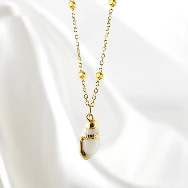 POXAM 2019 Fashion Hot Bohemian Seashell Necklaces for Women Man Summer Beach Natural Conch Shell Pendant Choker Chain jewelry