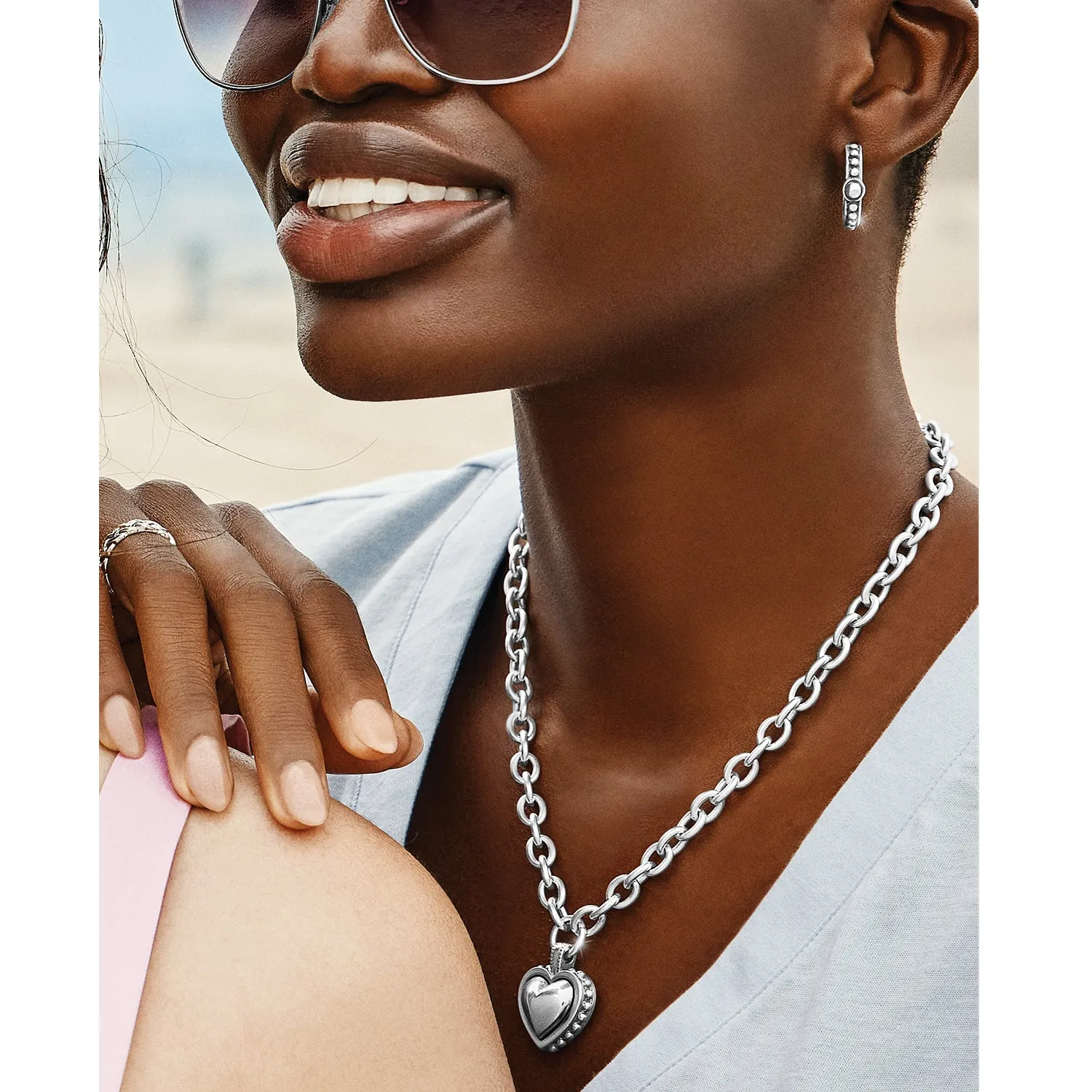 Pretty Tough Bold Heart Necklace - JM6670
