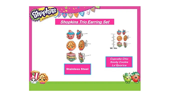 PRICE DROP: 30 Pieces - Shopkins Earrings, Pendants and Necklaces - Assorted (10 Packs of 3)