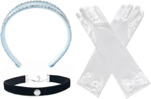 Princess Costume Accessories Headband Choker & Gloves Set Halloween Dress Up