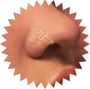 Punk Nose Hoop Ring Gold Circle Geometric Nose Ring Geometric Nose Piercing Ring Wire Nose Septum Ring Hoop Jewelry for Women and Girls Gifts
