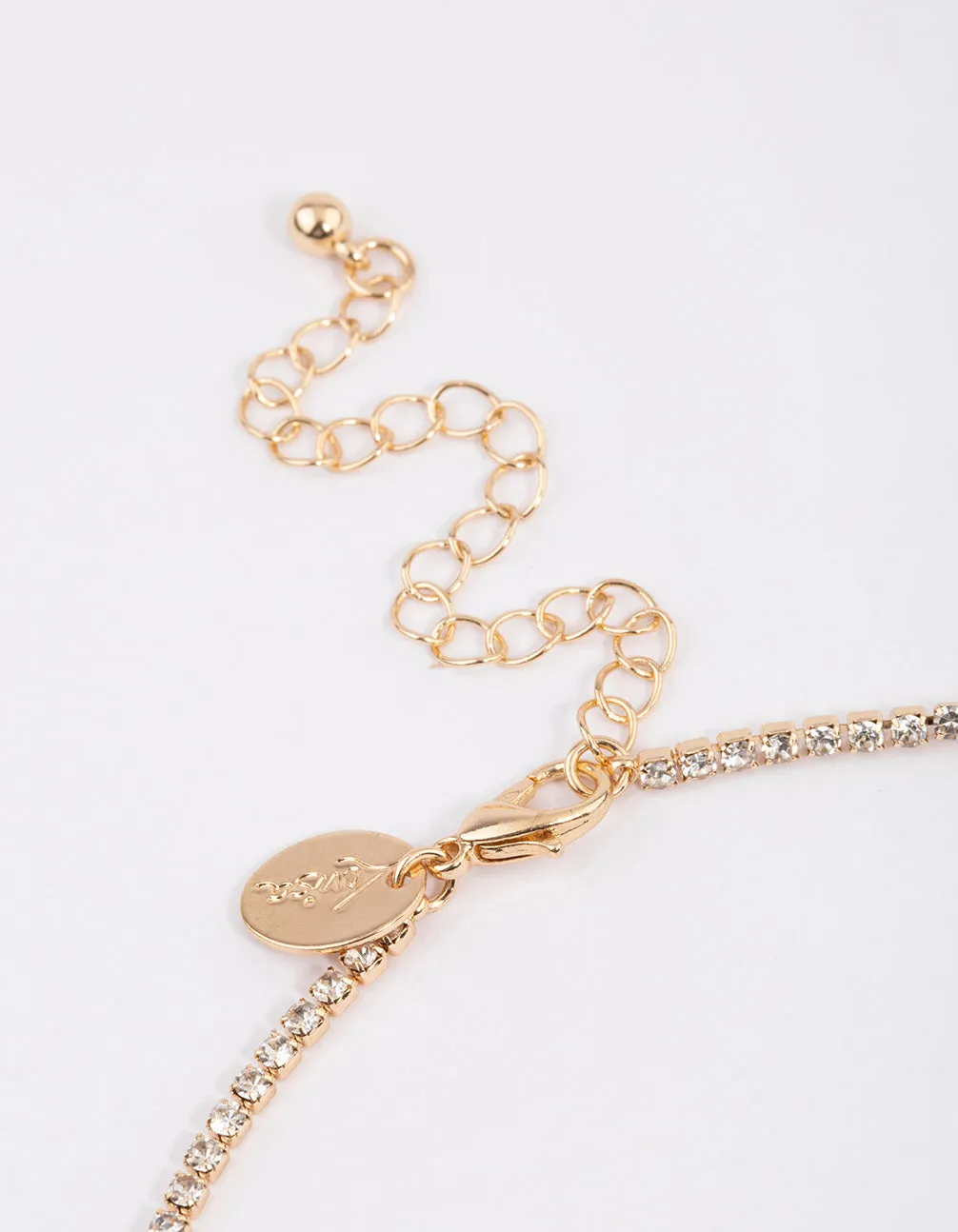 Purple Diamante Cup Chain Butterfly Necklace