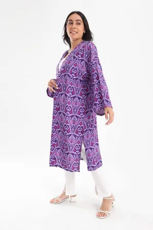 Purple Printed Kimono