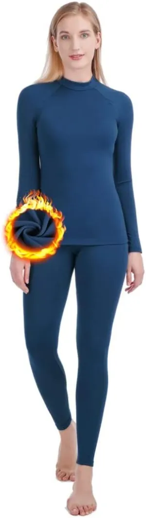 qualidyne Thermal Underwear for Women Long Johns Ultra-Soft Base Layer Pajama Set Winter Cold Weather Top and Bottom