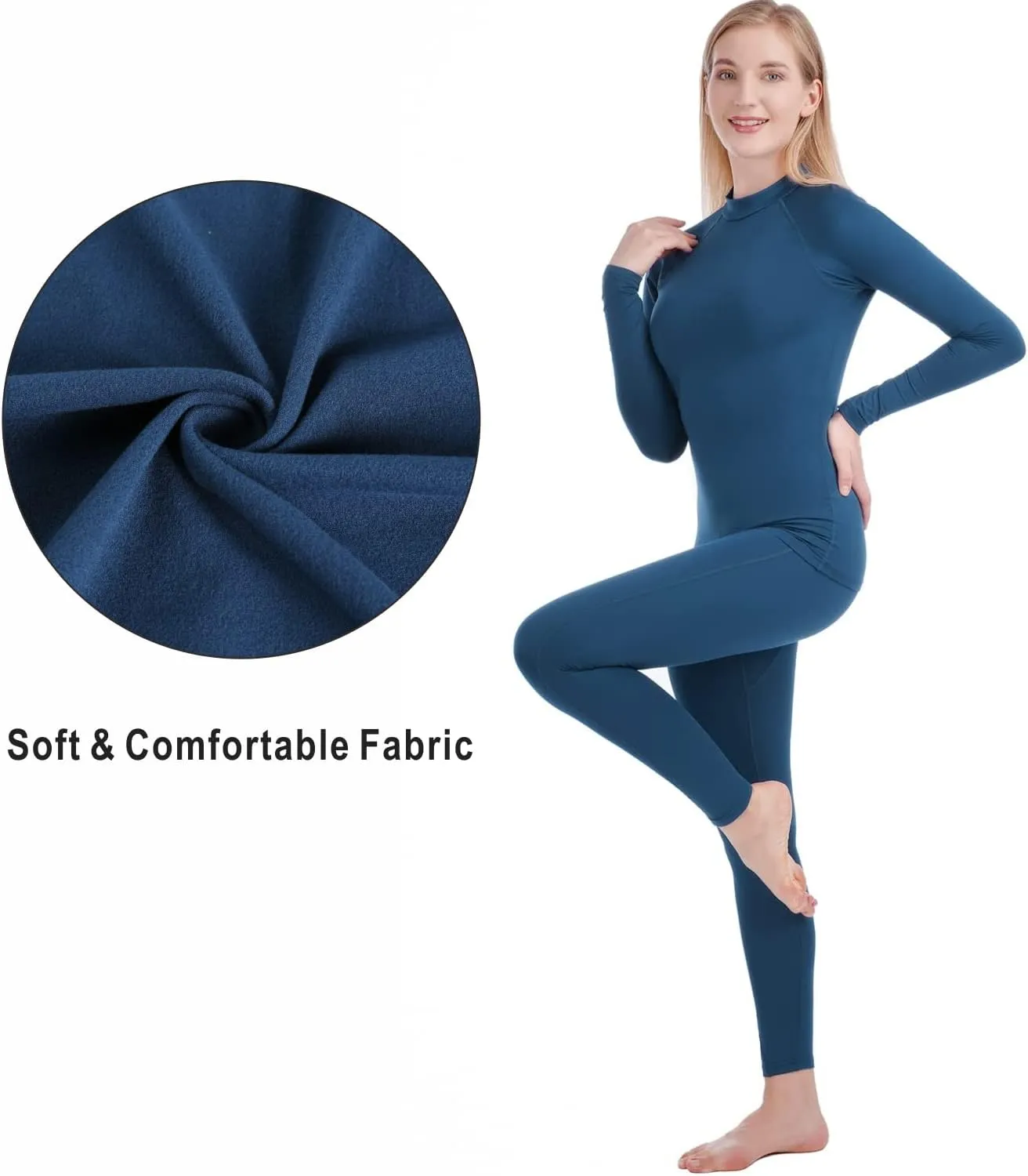 qualidyne Thermal Underwear for Women Long Johns Ultra-Soft Base Layer Pajama Set Winter Cold Weather Top and Bottom