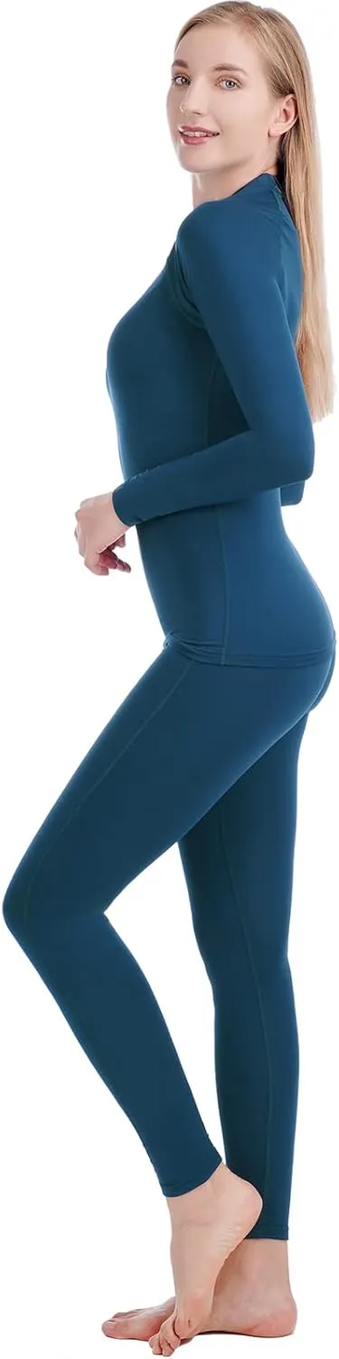 qualidyne Thermal Underwear for Women Long Johns Ultra-Soft Base Layer Pajama Set Winter Cold Weather Top and Bottom